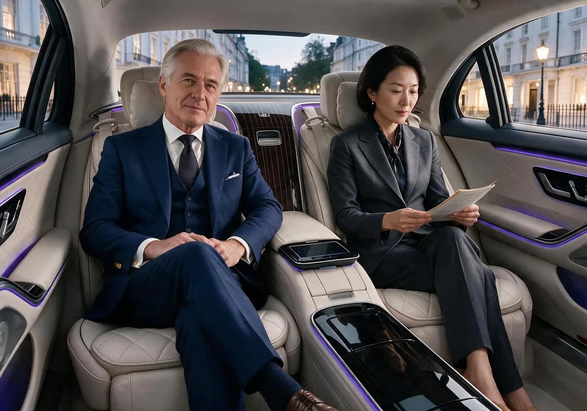 A Mercedes-Maybach saloon presented for Luxury Class chauffeur travel - view 3