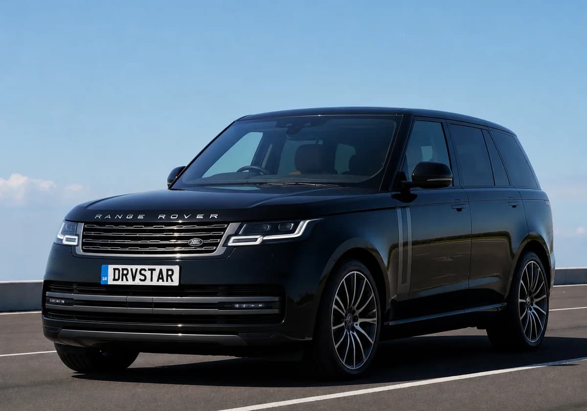 A black Range Rover in showroom condition