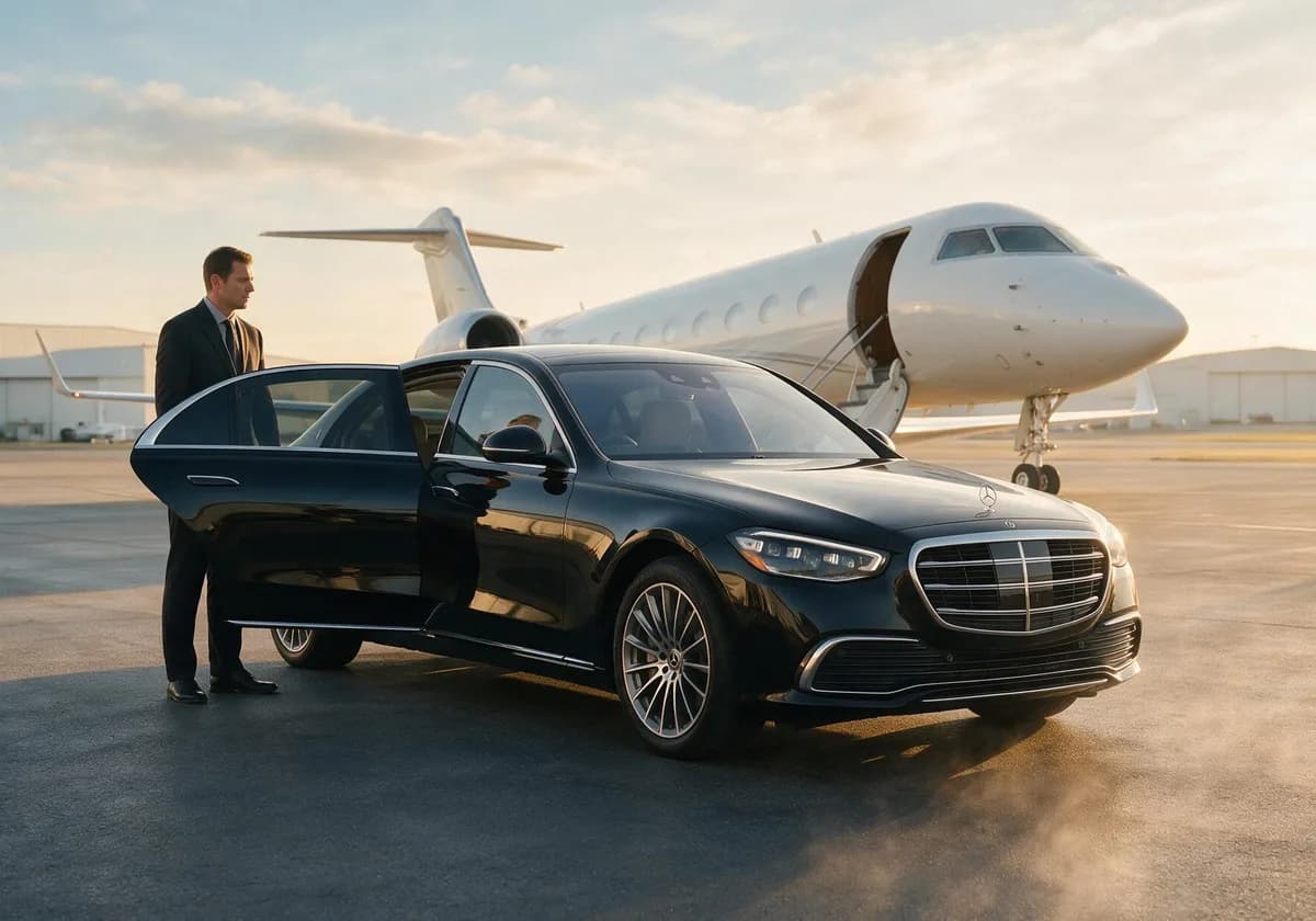A premium Mercedes-Benz S-Class saloon presented for First Class chauffeur travel - view 5
