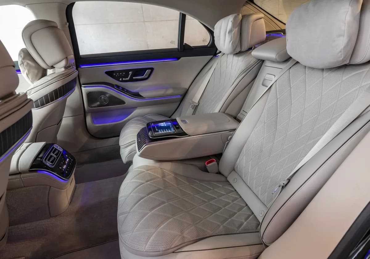 A premium Mercedes-Benz S-Class saloon presented for First Class chauffeur travel - view 1