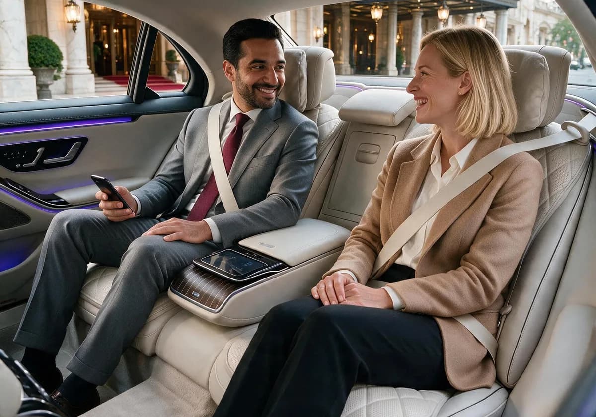 A premium Mercedes-Benz S-Class saloon presented for First Class chauffeur travel - view 3