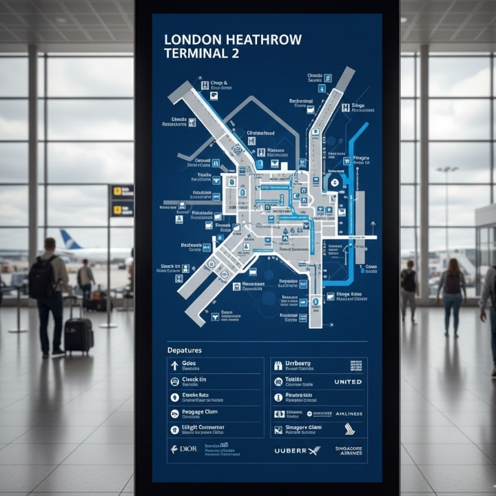 London Heathrow Terminal 2 Maps